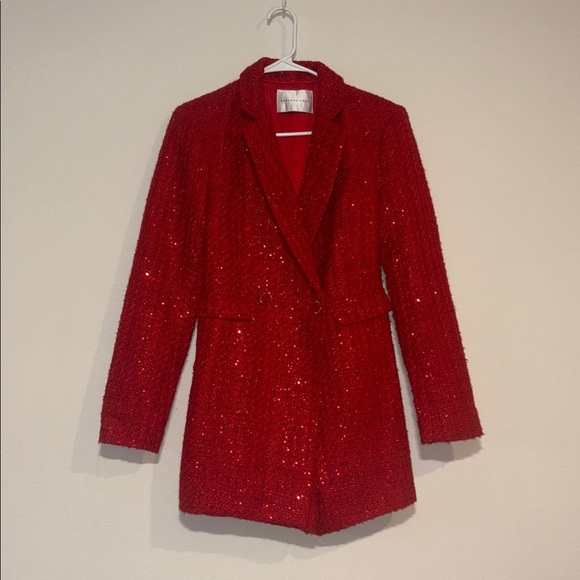SEQUIN TWEED BLAZER ROMPER NWOT - Picture 4 of 7